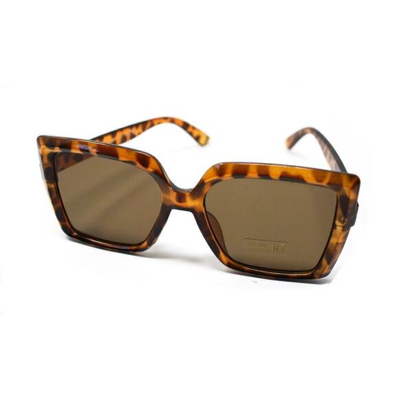 Tortoise Shell Sunglasses Tinted Lens Bold Square Fashion Retro Shades - Hey Viv - Picture 2 of 3